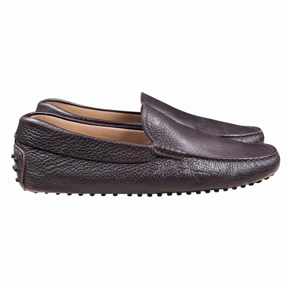 TOD'S Men's Leather Gommino Driving Brown Shoes Size 8 US‎